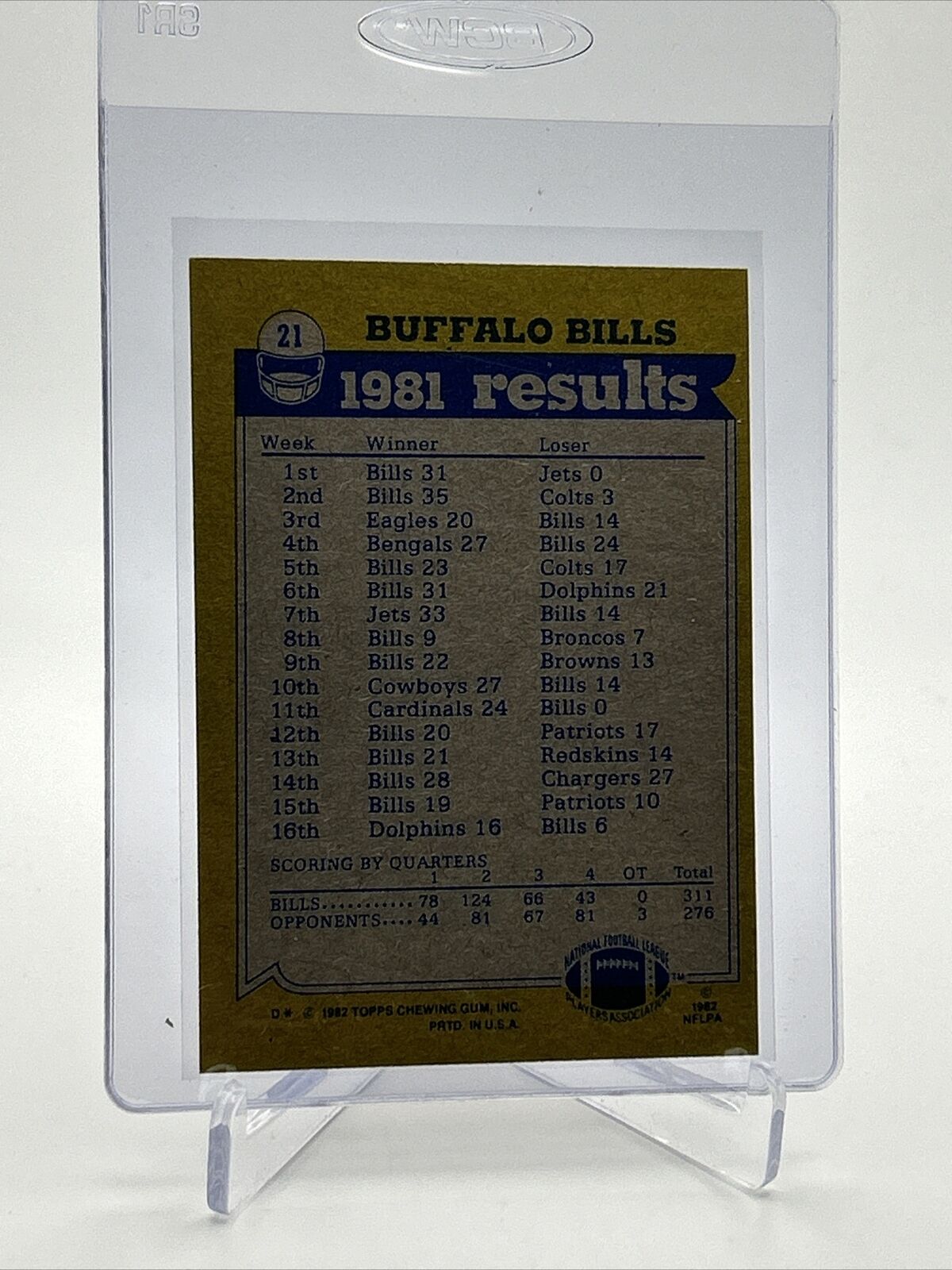 1982 Topps Bills 1981 Team Leaders Football Card #21 NM-MT FREE SHIPPING