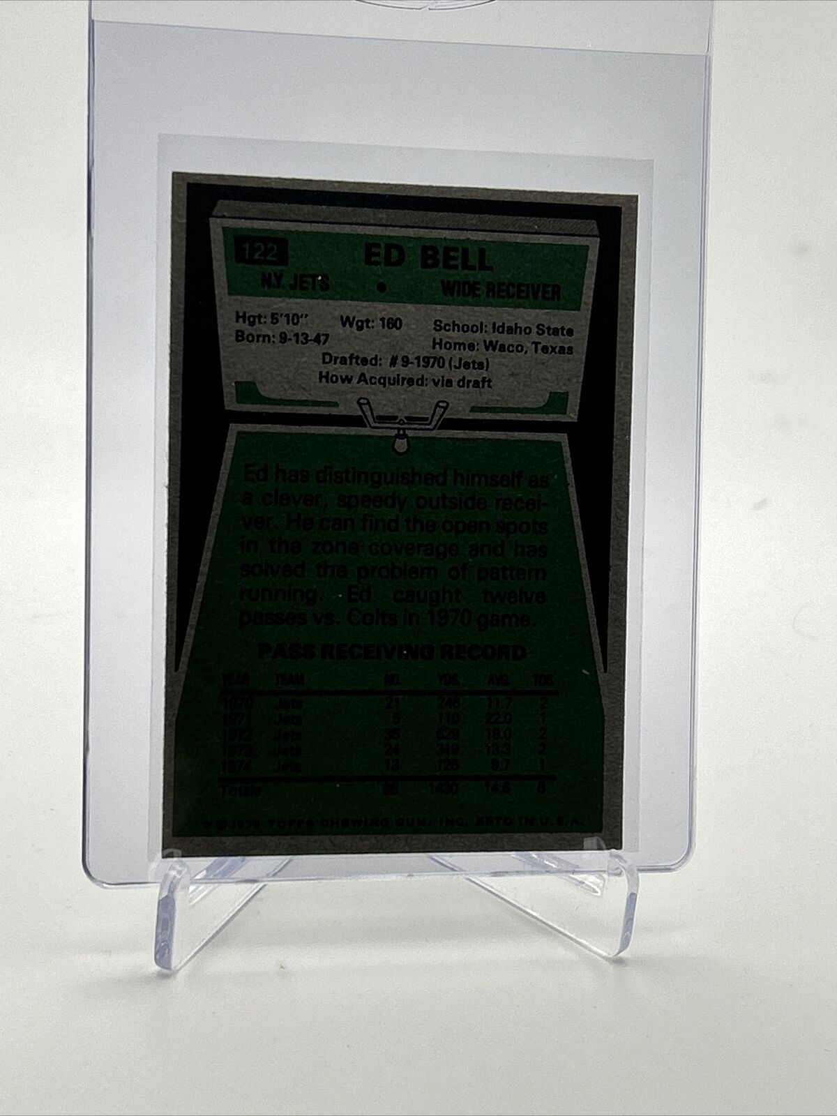 1975 Topps Ed Bell Football Card #122 NM Quality FREE SHIPPING