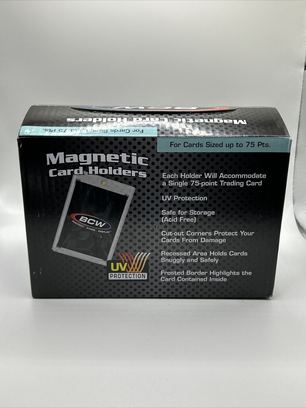 BCW Magnetic Card Holder 75pt Point with UV Protection, Box of 18 holders