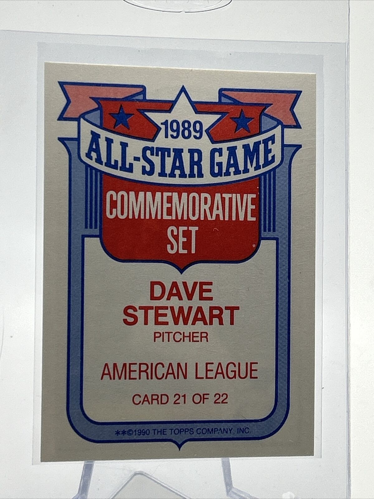 1990 Topps Glossy All-Stars Dave Stewart Baseball Card #21 Mint FREE SHIPPING