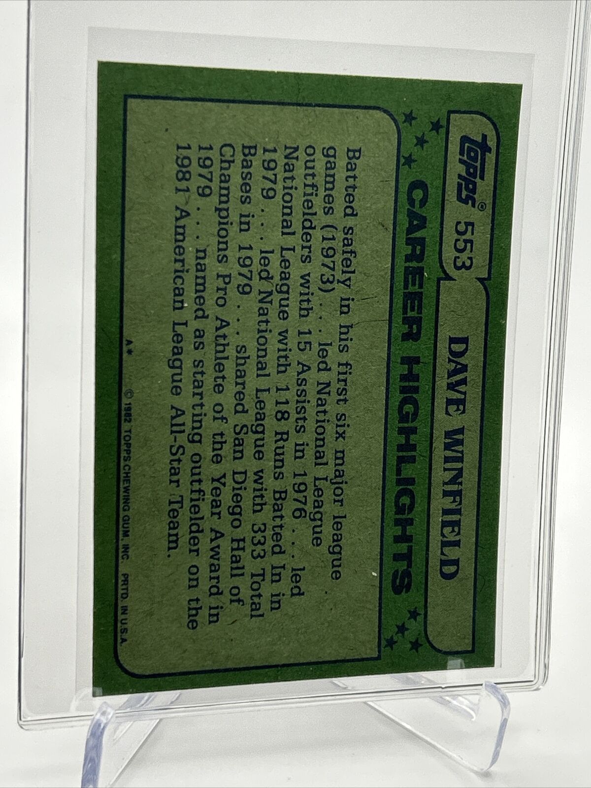 1982 Topps Dave Winfield Baseball Card #553 NM-Mint FREE SHIPPING