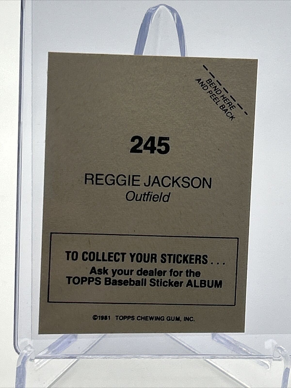 1981 Topps Stickers Reggie Jackson FOIL Baseball Card #245 NM-Mint FREE SHIPPING