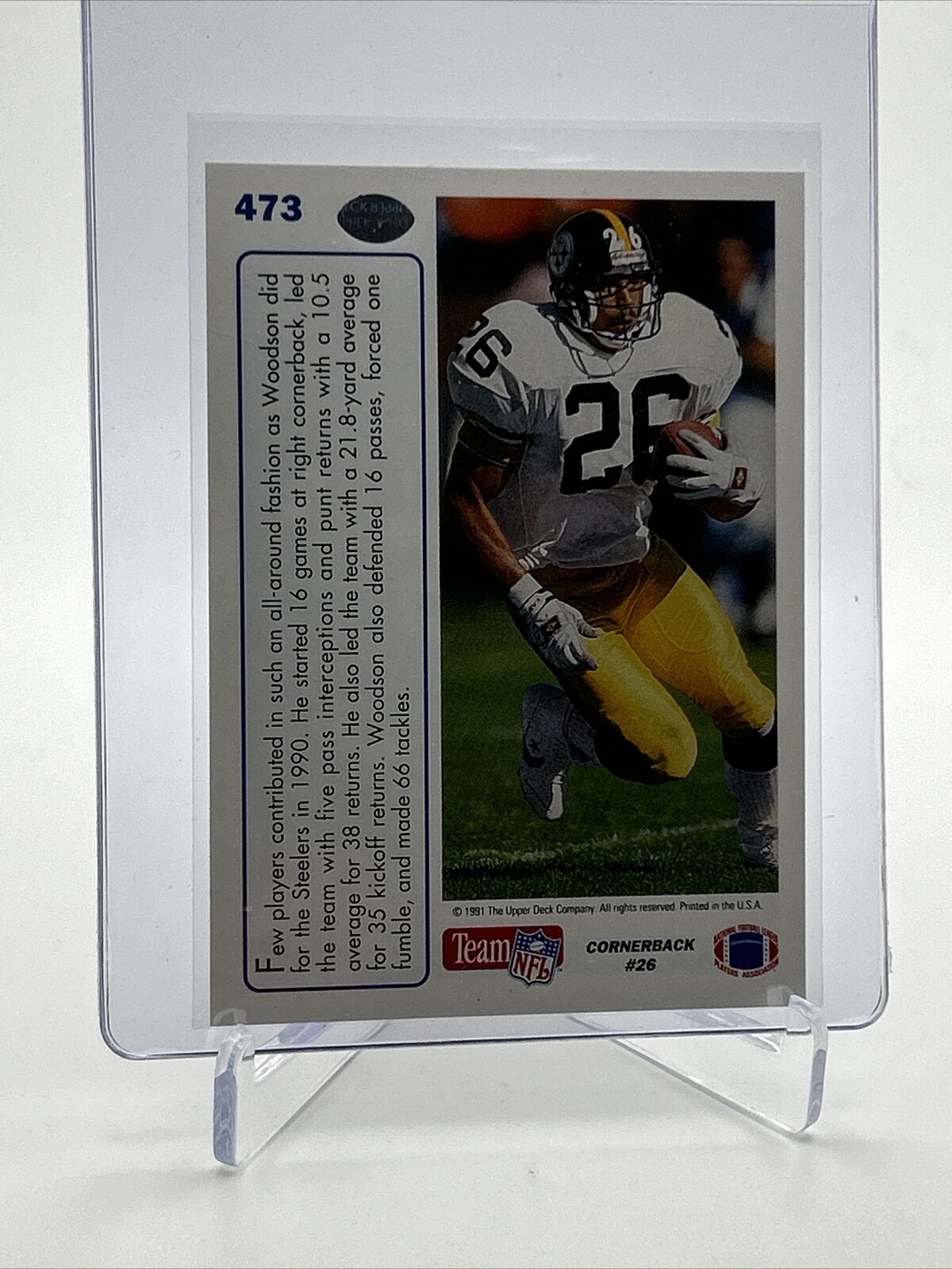 1991 Upper Deck Rod Woodson Football Card #473 Mint FREE SHIPPING