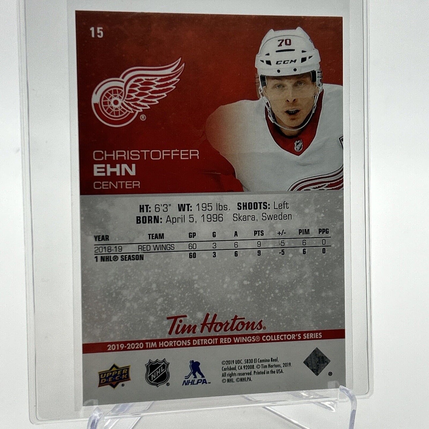 2019-20 Upper Deck Tim Hortons Christoffer Ehn Card #15 Mint FREE SHIPPING
