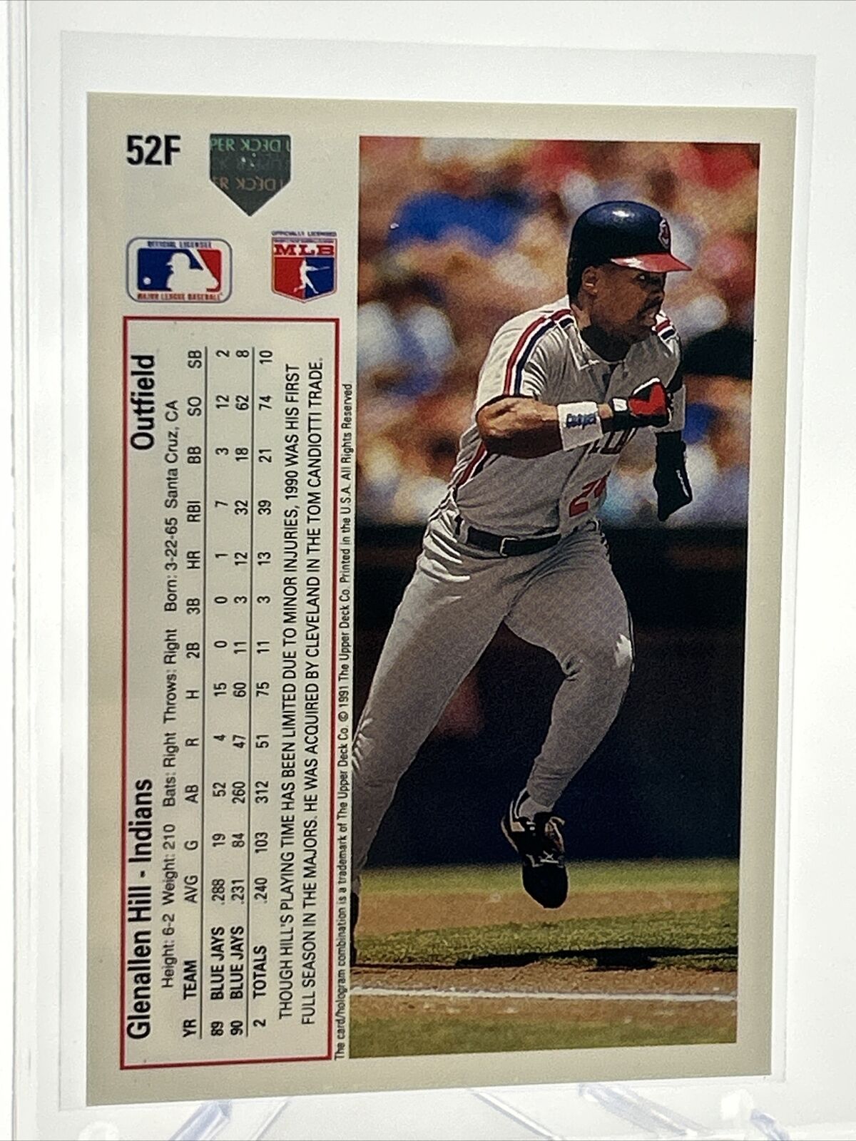 1991 Upper Deck Final Edition Glenallen Hill Card #52F Mint FREE SHIPPING