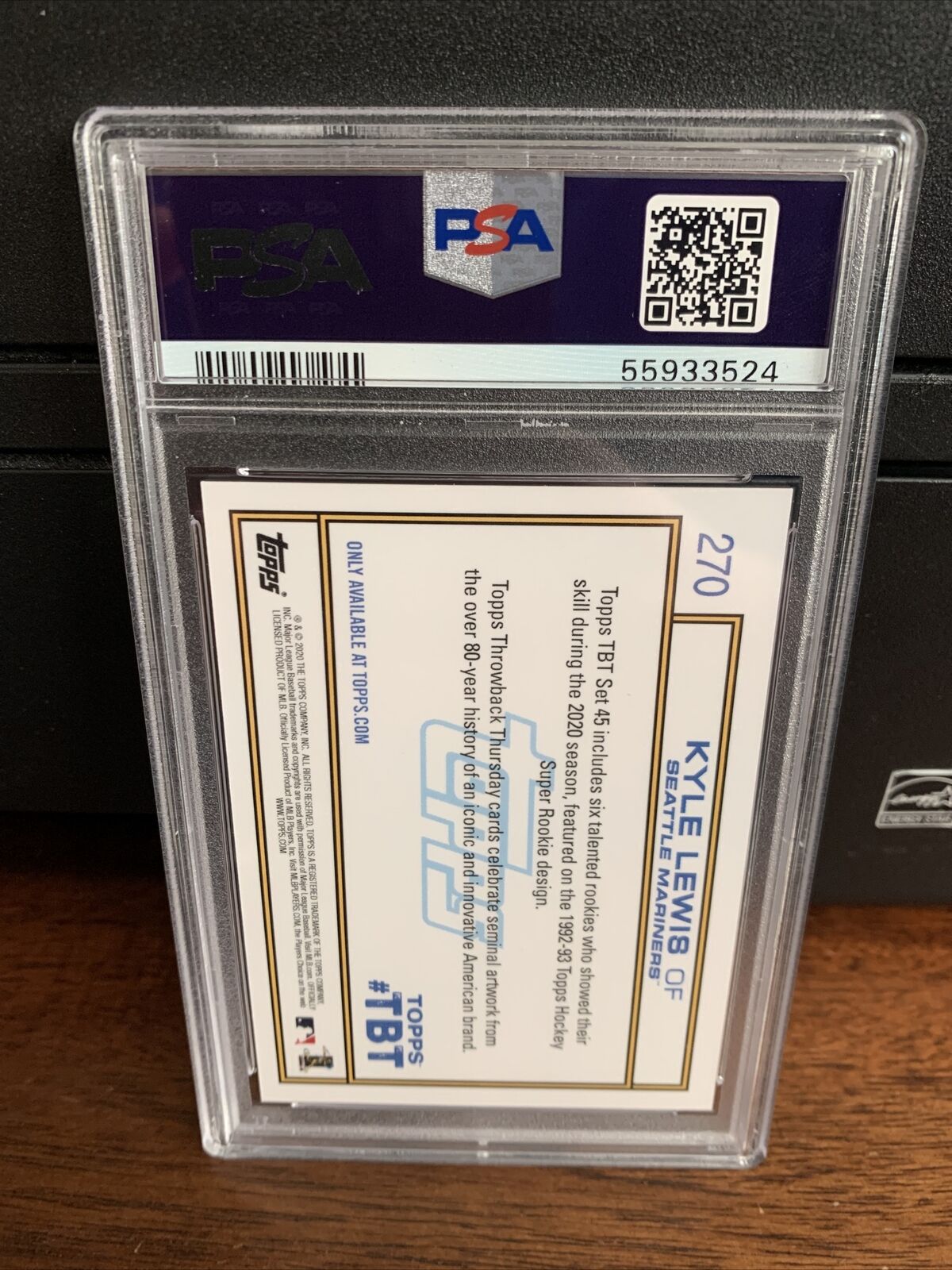 2020 Topps Throwback Thursday Kyle Lewis Rookie Baseball Card #270 PSA 9