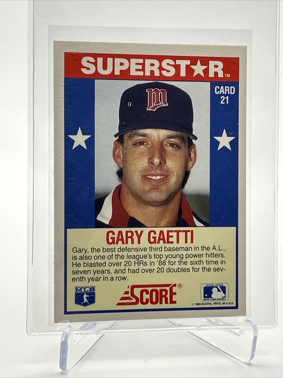 1989 Score Hottest 100 Gary Gaetti Baseball Card #21 Mint FREE SHIPPING