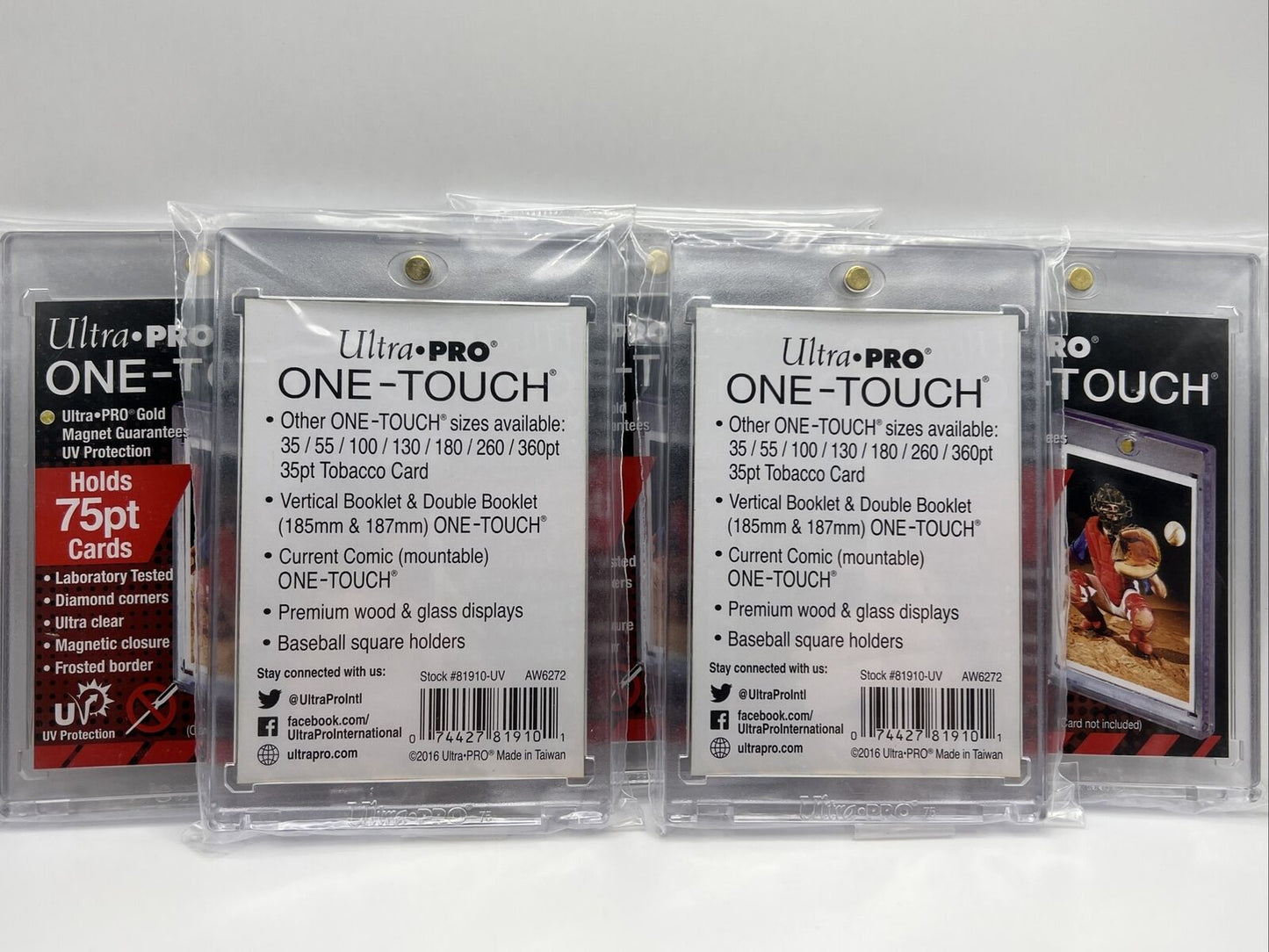 Ultra Pro One-Touch 75pt Point Magnetic Card Holder - LOT of 5