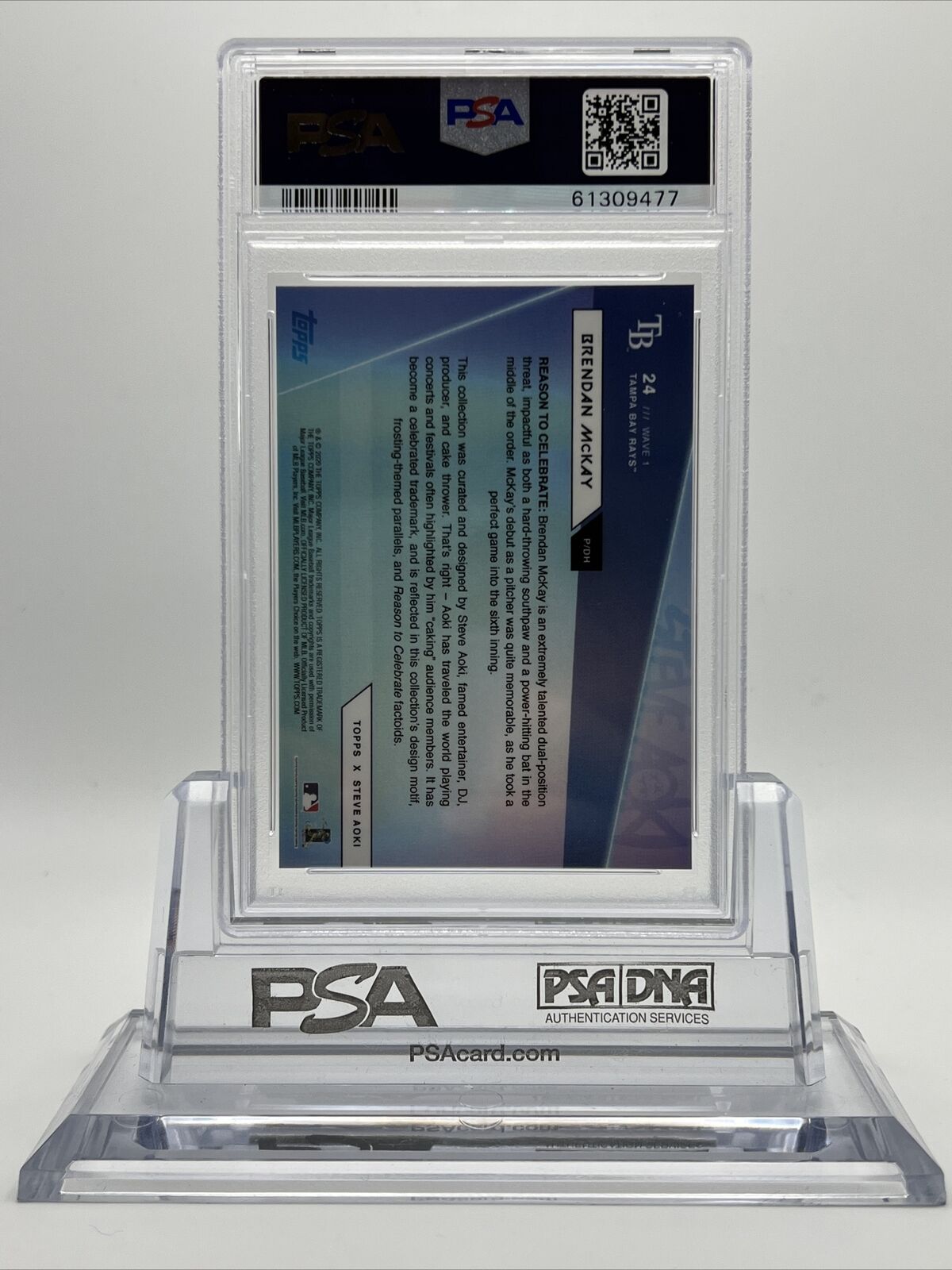 2020 Topps X Steve Aoki Brendan McKay Rookie Baseball Card #24 PSA 9