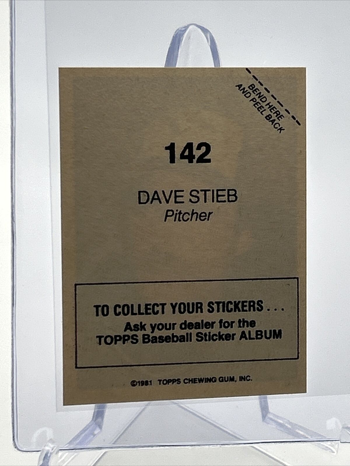 1981 Topps Stickers Dave Stieb Baseball Card #142 NM-Mint FREE SHIPPING