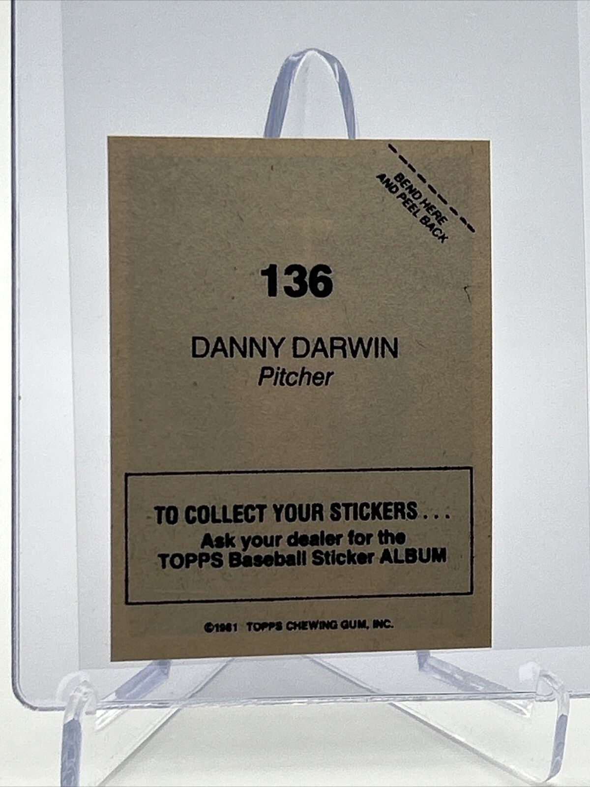 1981 Topps Stickers Danny Darwin Baseball Card #136 NM-Mint FREE SHIPPING