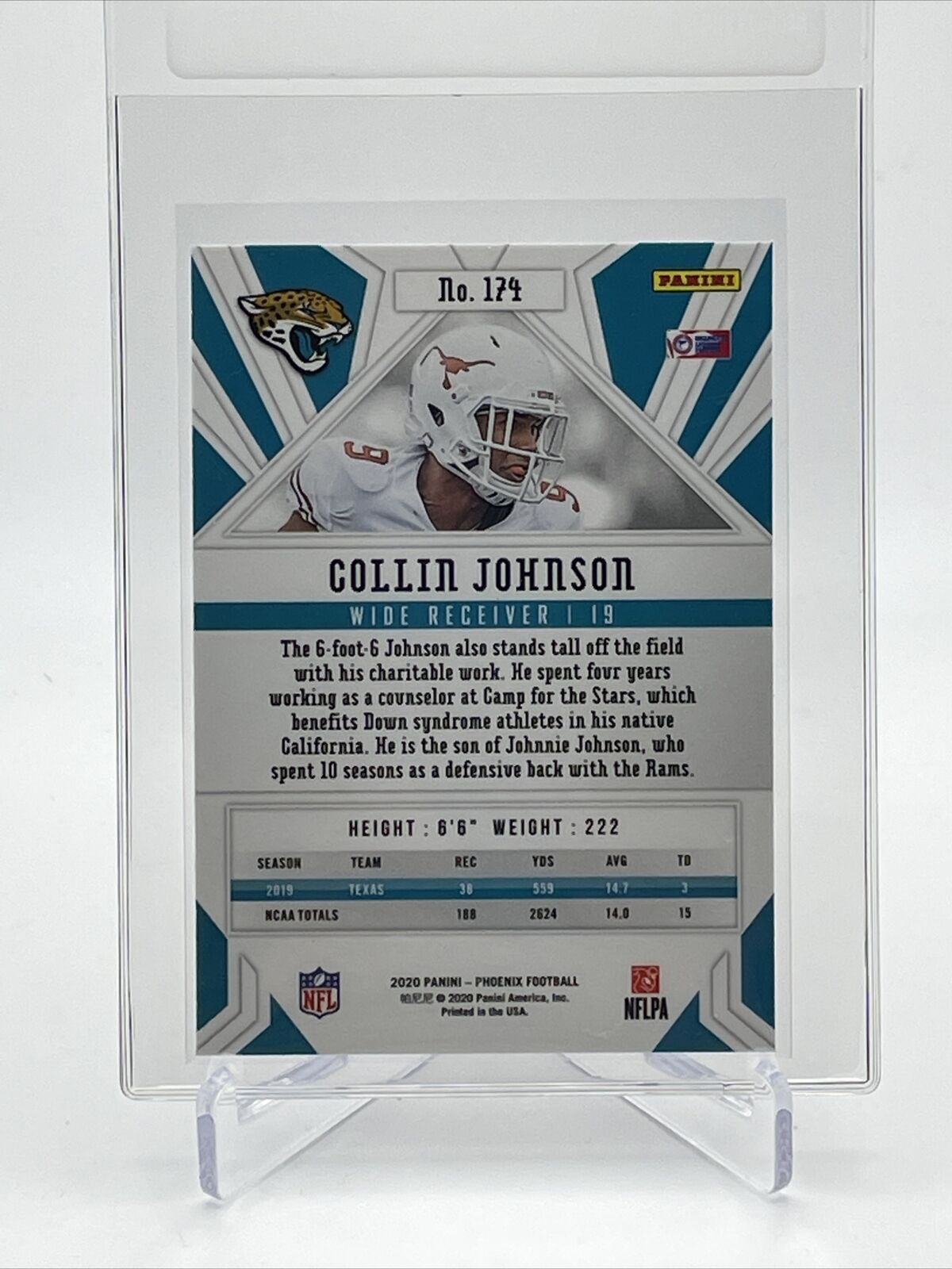 2020 Panini Phoenix FIRE BURST Collin Johnson Rookie #174 Mint FREE SHIPPING