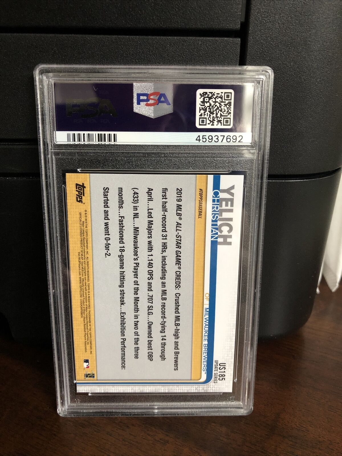 2019 Topps Update Christian Yelich 150th Anniversary Baseball Card #US185 PSA 10