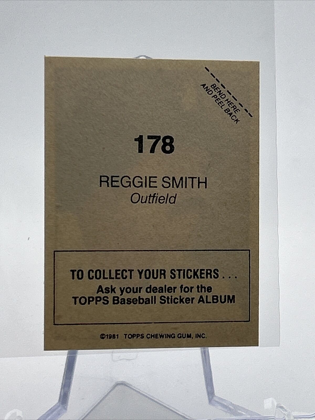 1981 Topps Stickers Reggie Smith Baseball Card #178 NM-Mint FREE SHIPPING