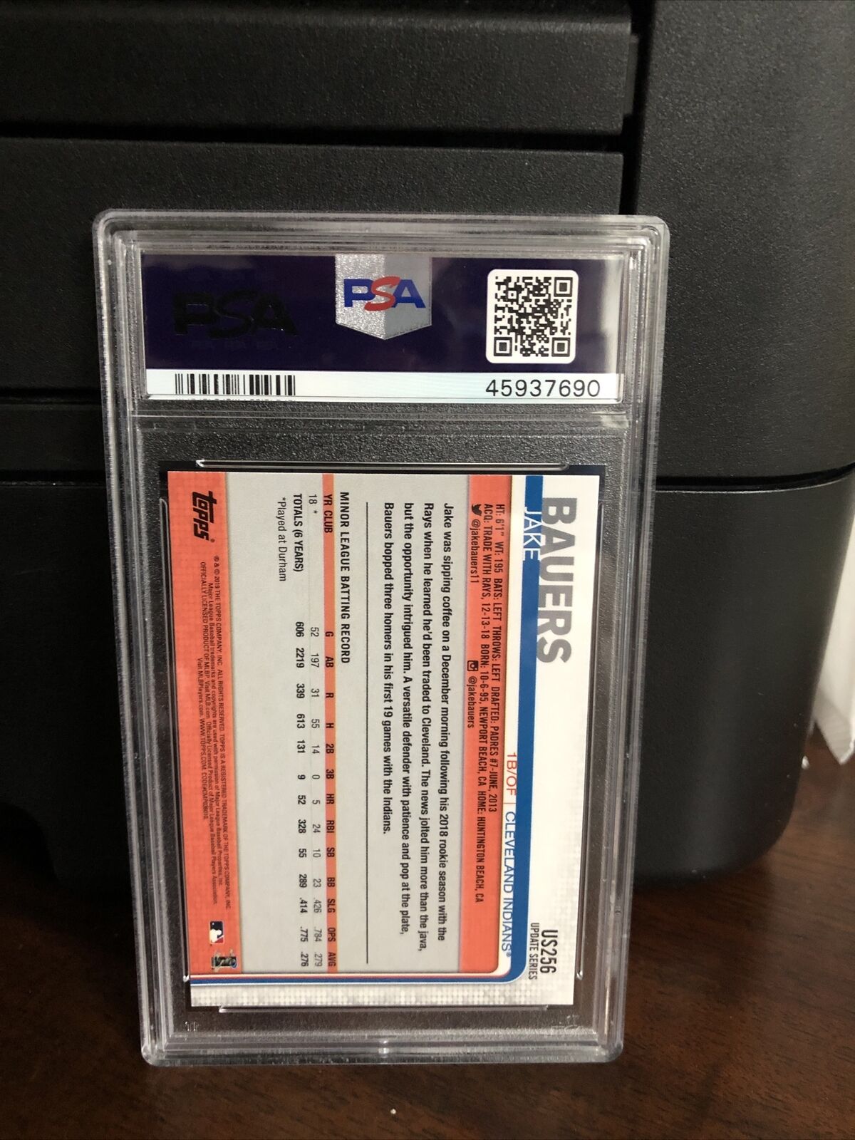 2019 Topps Update Jake Bauers 150th Anniversary Rookie Card #US256 PSA 9