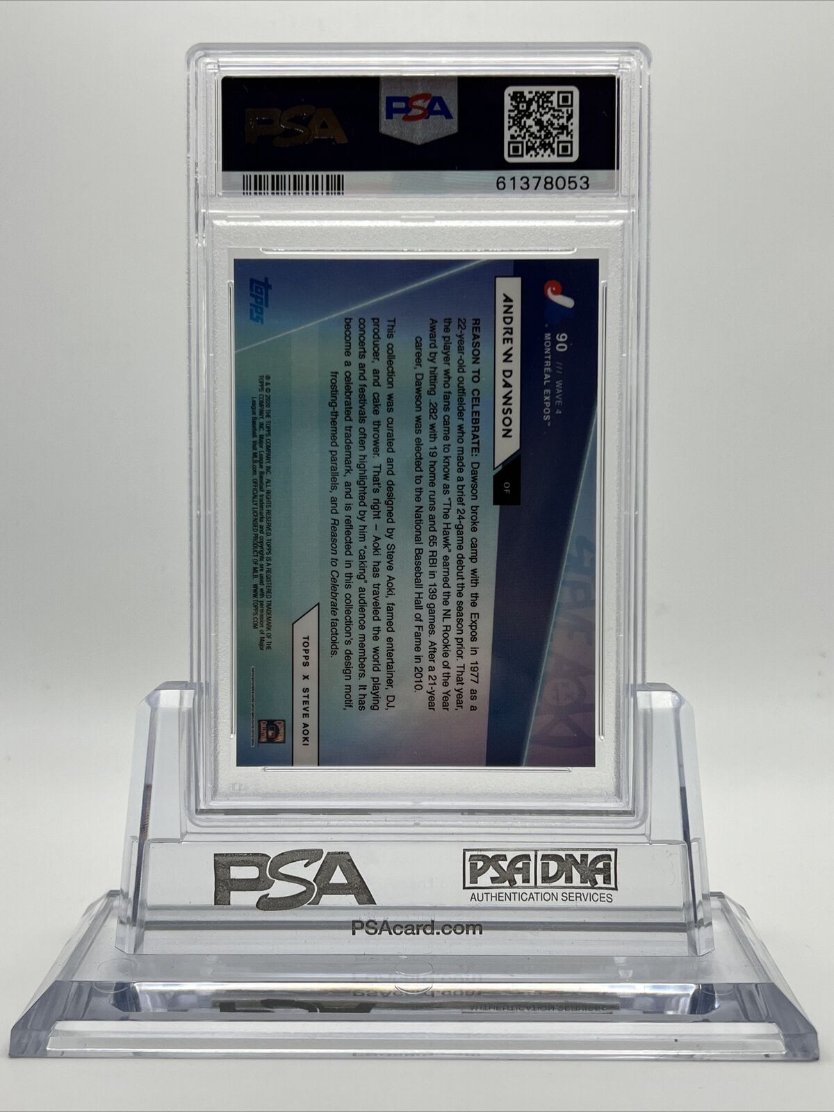 2020 Topps X Steve Aoki Andre Dawson Baseball Card #90 PSA 10