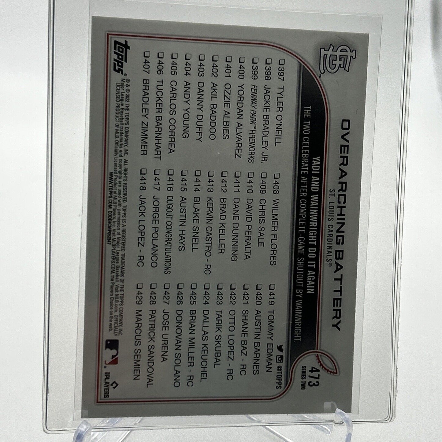 2022 Topps Overarching Battery Baseball Card #473 Mint FREE SHIPPING
