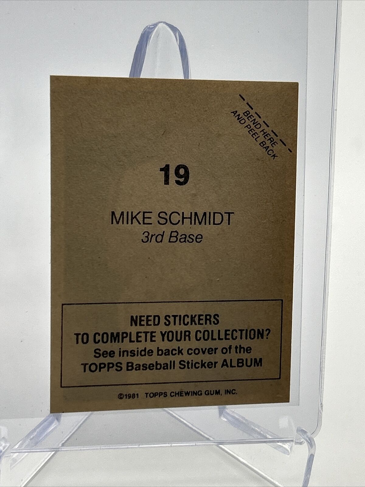 1981 Topps Stickers Mike Schmidt Baseball Card #19 NM-Mint FREE SHIPPING