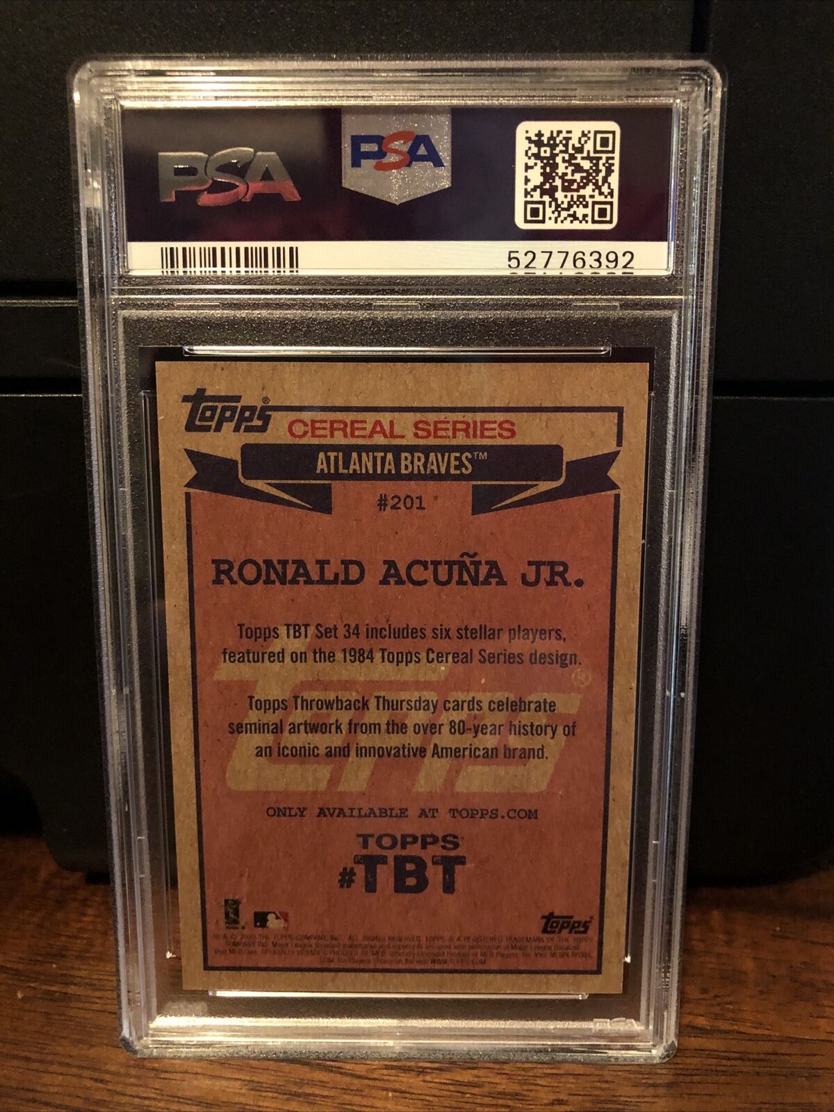 2020 Topps Throwback Thursday Ronald Acuna Jr. Baseball Card #201 PSA 10 Gem