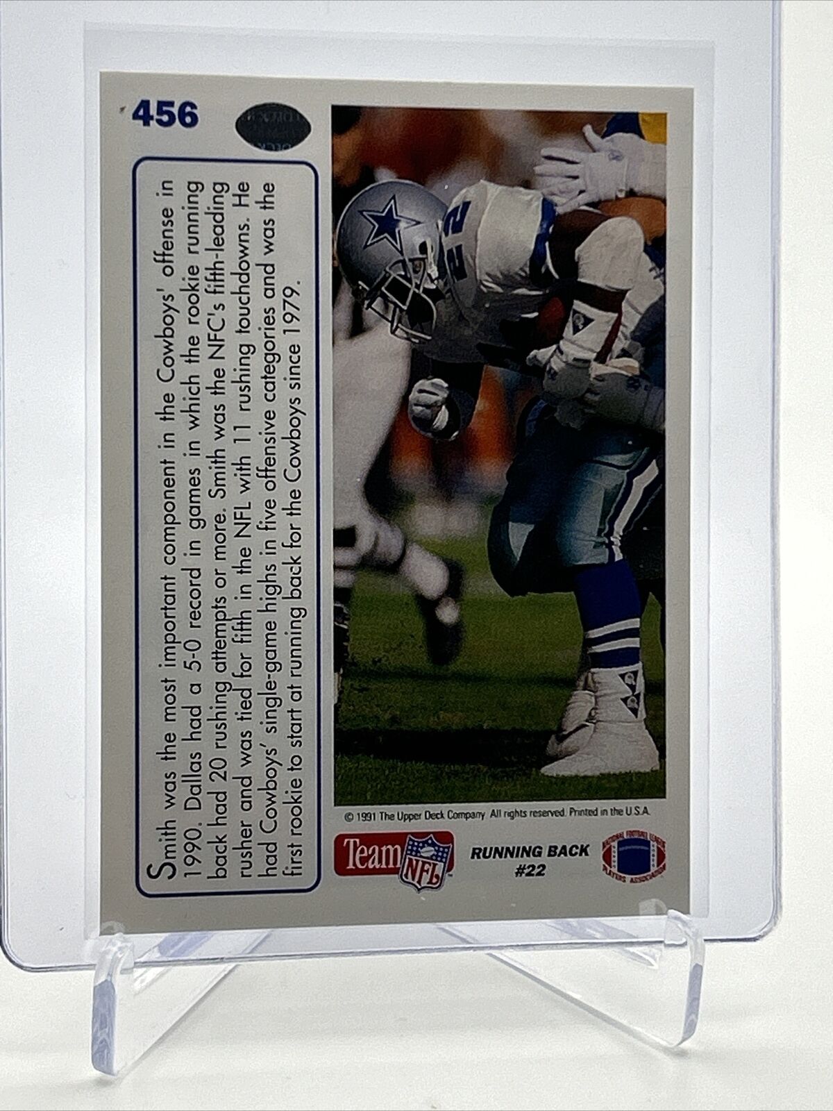 1991 Upper Deck Emmitt Smith Football Card #456 Mint FREE SHIPPING