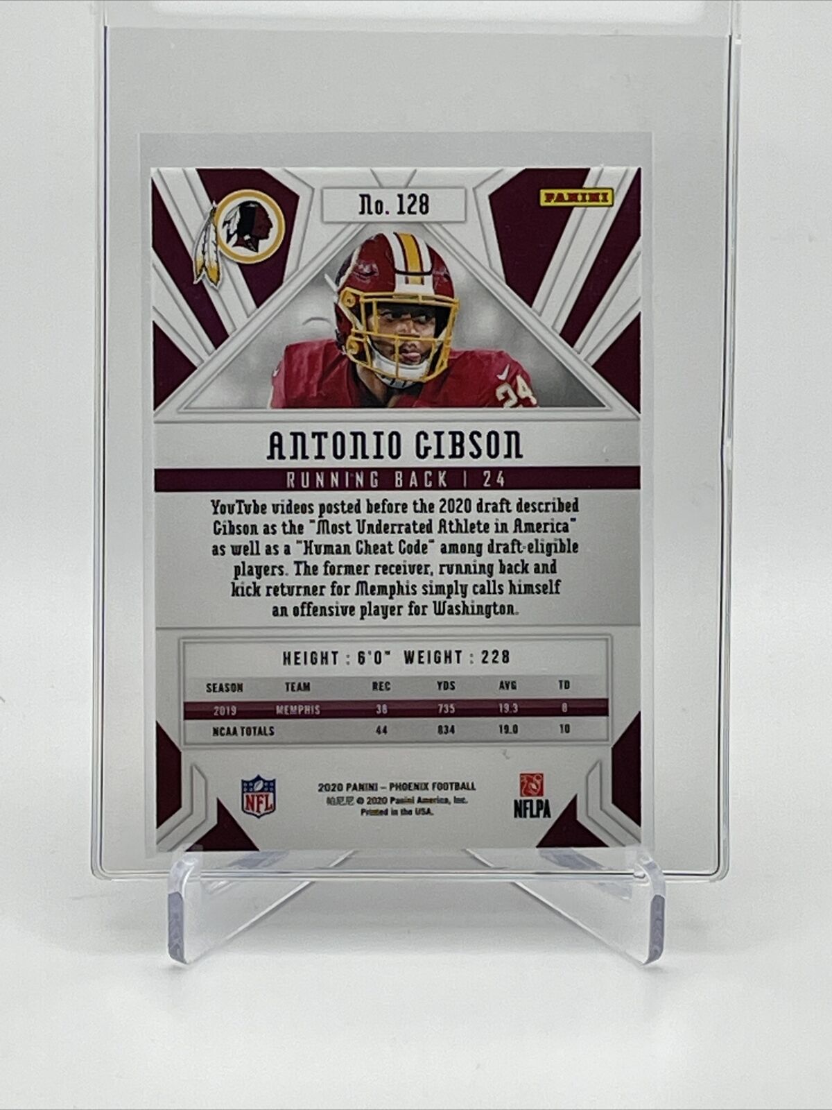 2020 Panini Phoenix FIRE BURST Antonio Gibson Rookie #128 Mint FREE SHIPPING