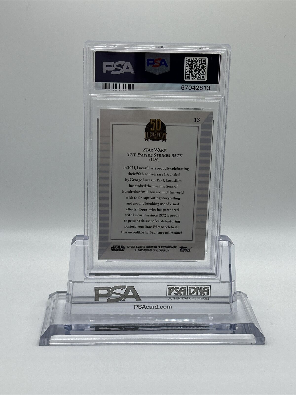 2021 Topps Star Wars Lucasfilm 50th Anniversary Empire Strikes Back #13 PSA 10