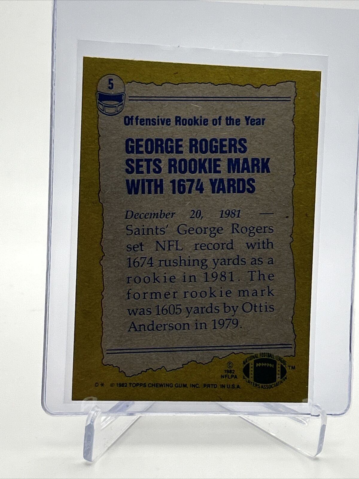 1982 Topps George Rogers Football Card #5 NM-MT FREE SHIPPING