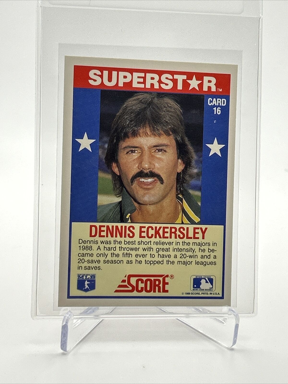 1989 Score Hottest 100 Dennis Eckersley Baseball Card #16 Mint FREE SHIPPING