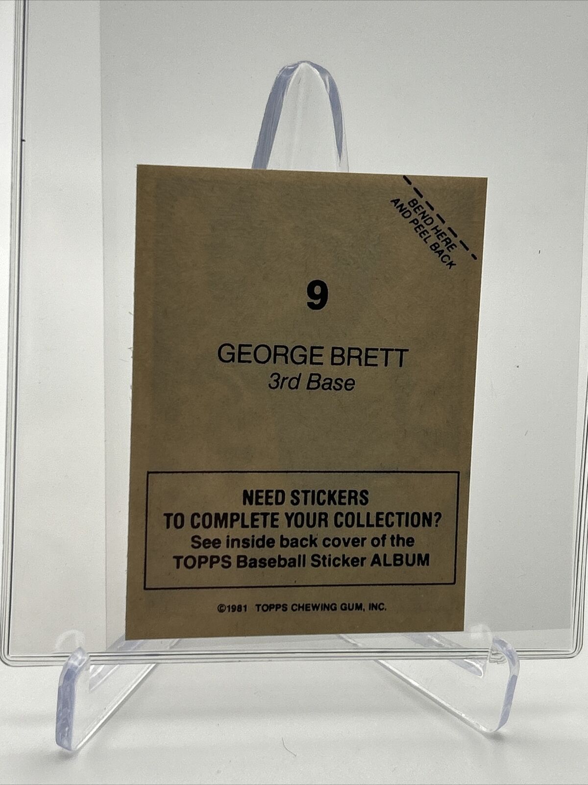 1981 Topps Stickers George Brett Baseball Card #9 NM-Mint FREE SHIPPING