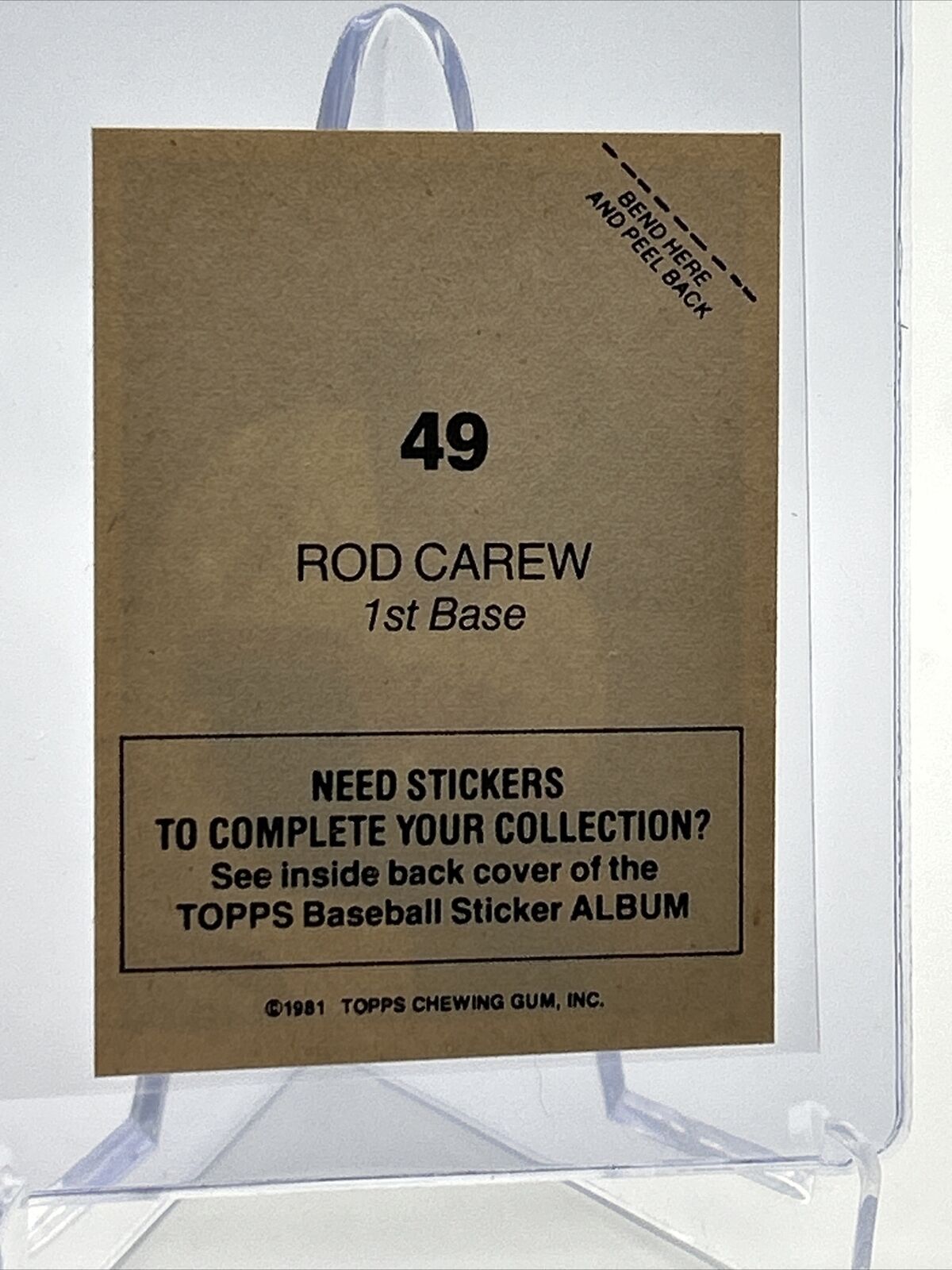 1981 Topps Stickers Rod Carew Baseball Card #49 NM-Mint FREE SHIPPING