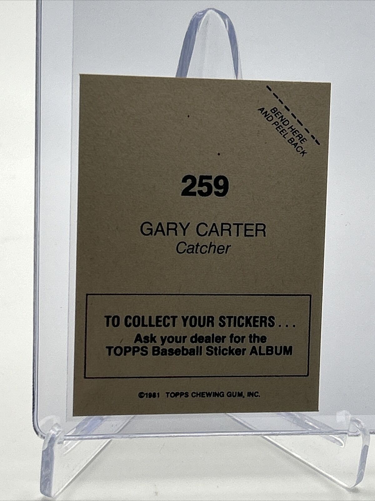 1981 Topps Stickers Gary Carter FOIL Baseball Card #259 NM-Mint FREE SHIPPING