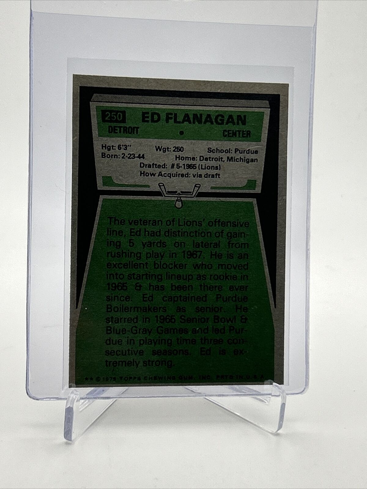 1975 Topps Ed Flanagan Football Card #250 NM Quality FREE SHIPPING