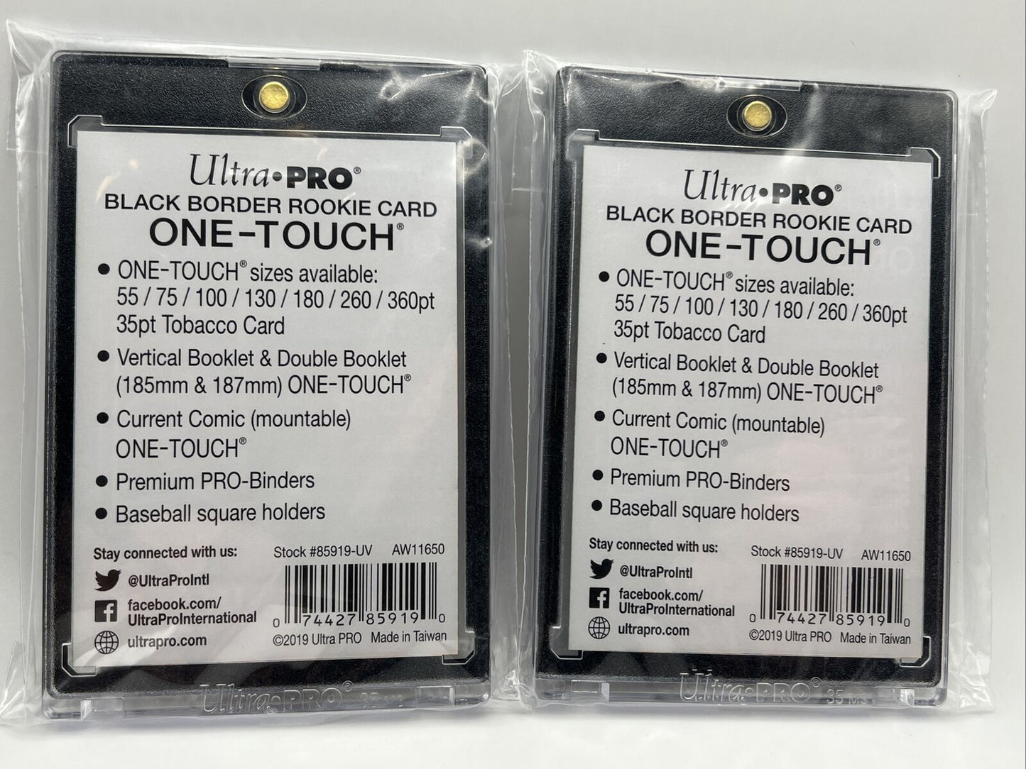 Ultra Pro One-Touch Black Border 35pt Point ROOKIE Magnetic Holder, lot of 2