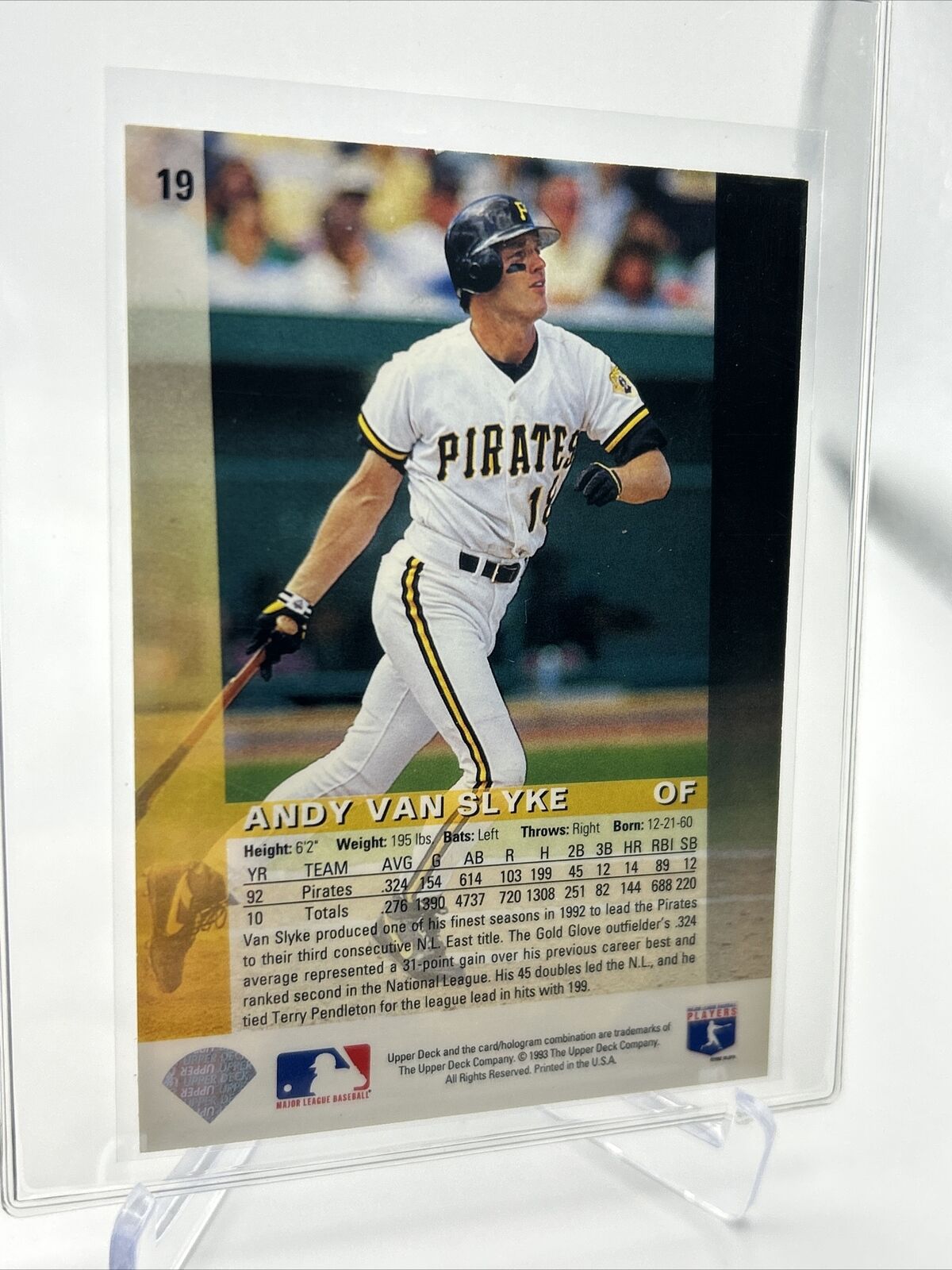 1993 Upper Deck Diamond Gallery Andy Van Slyke Card #19 Mint FREE SHIPPING