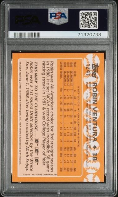 1988 Topps Traded TIFFANY Robin Ventura Rookie Baseball Card #124T PSA 10