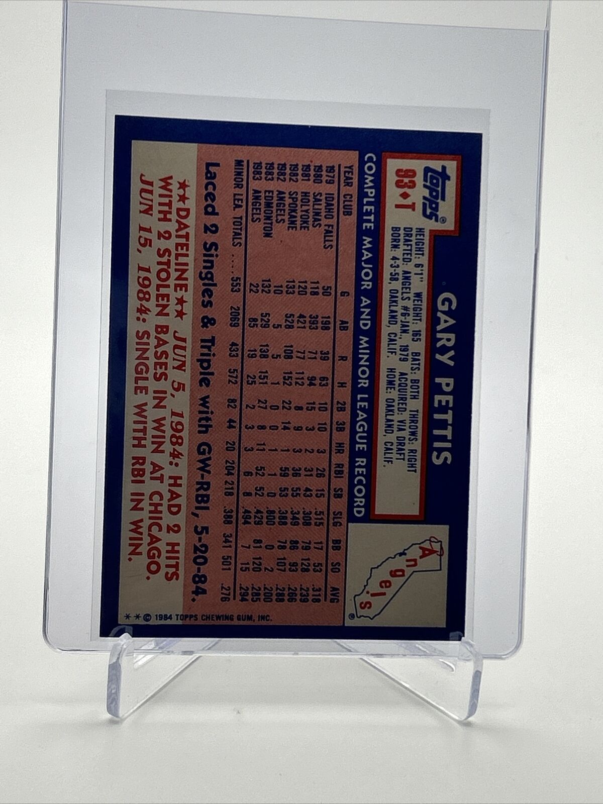 1984 Topps Traded TIFFANY Gary Pettis Card #93T NM-MT FREE SHIPPING