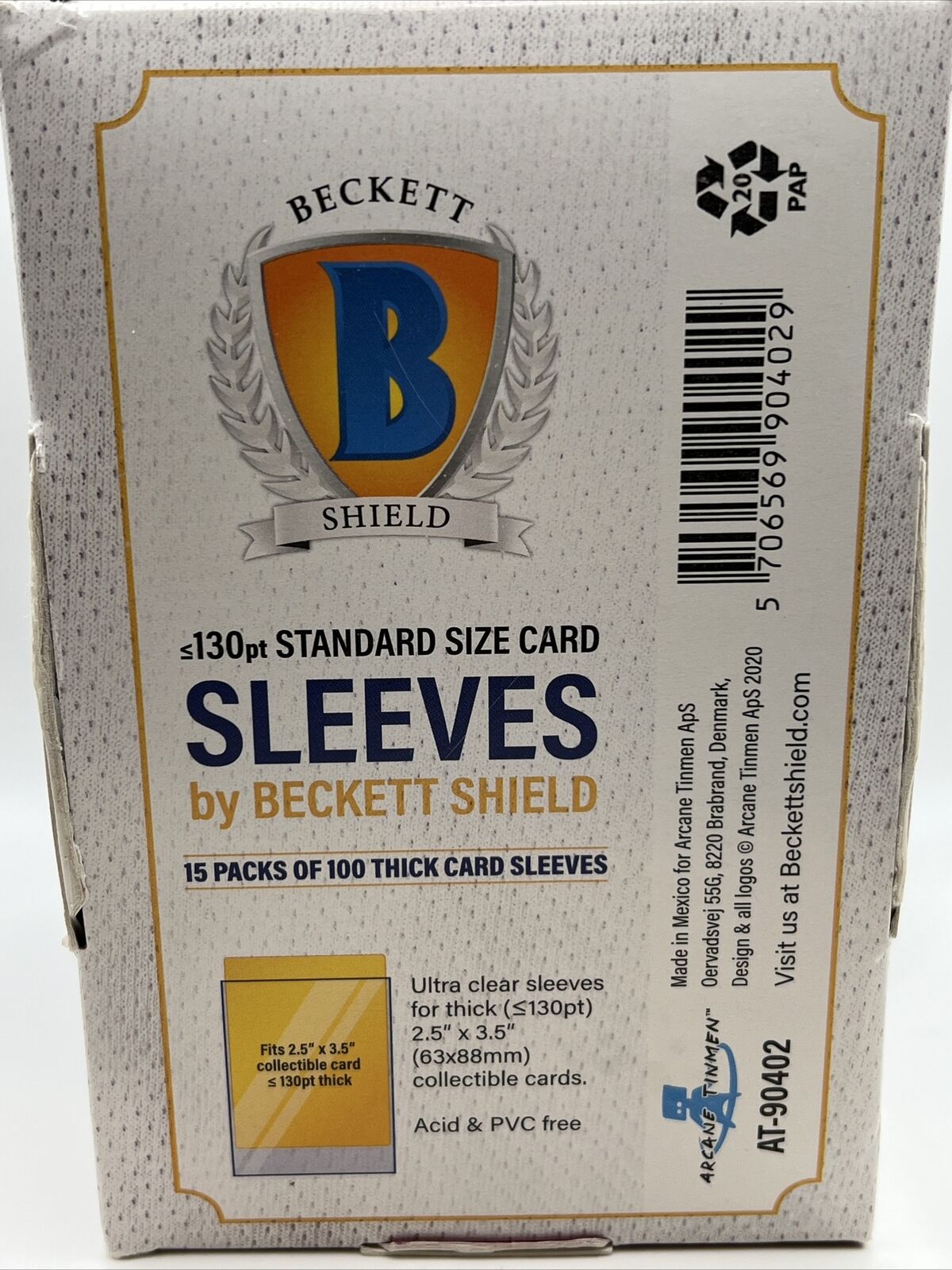 Beckett Shield Soft Card THICK Sleeves 15 Packs of 100 Sleeves, Full Box of 1500