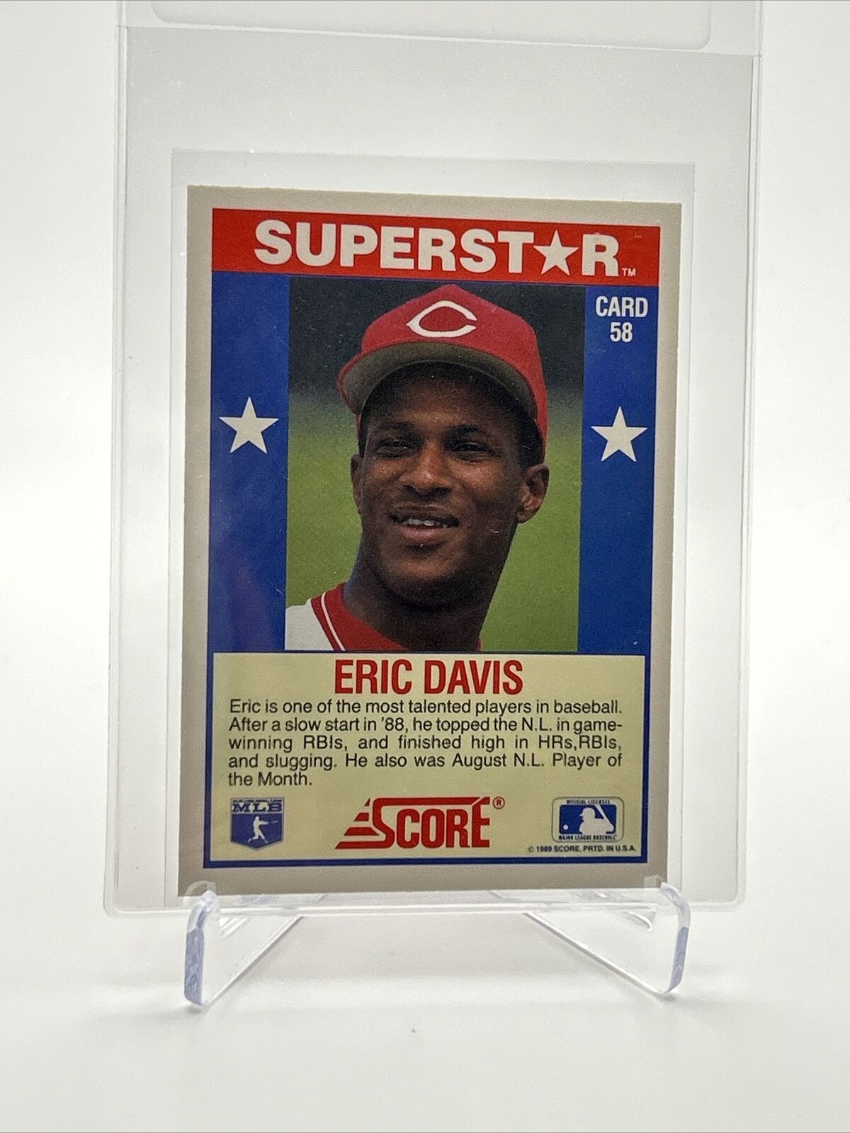 1989 Score Hottest 100 Eric Davis Baseball Card #58 Mint FREE SHIPPING
