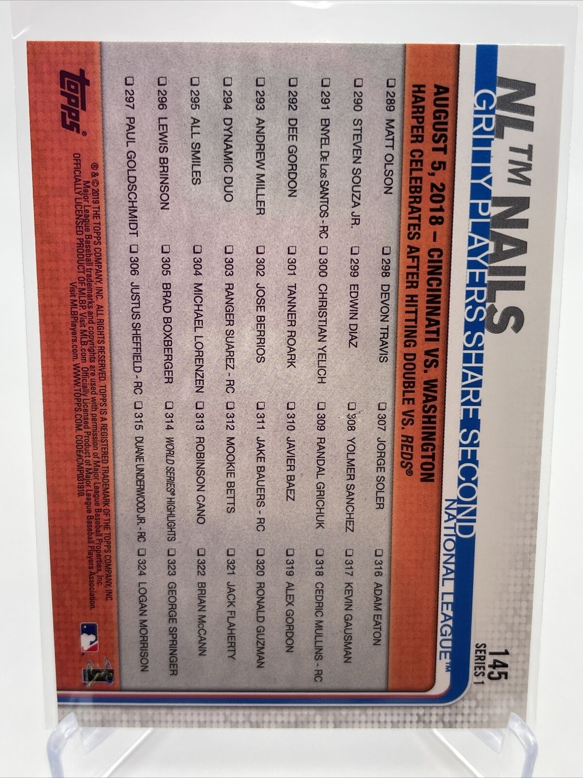 2019 Topps NL Nails Baseball Card #145 Mint FREE SHIPPING