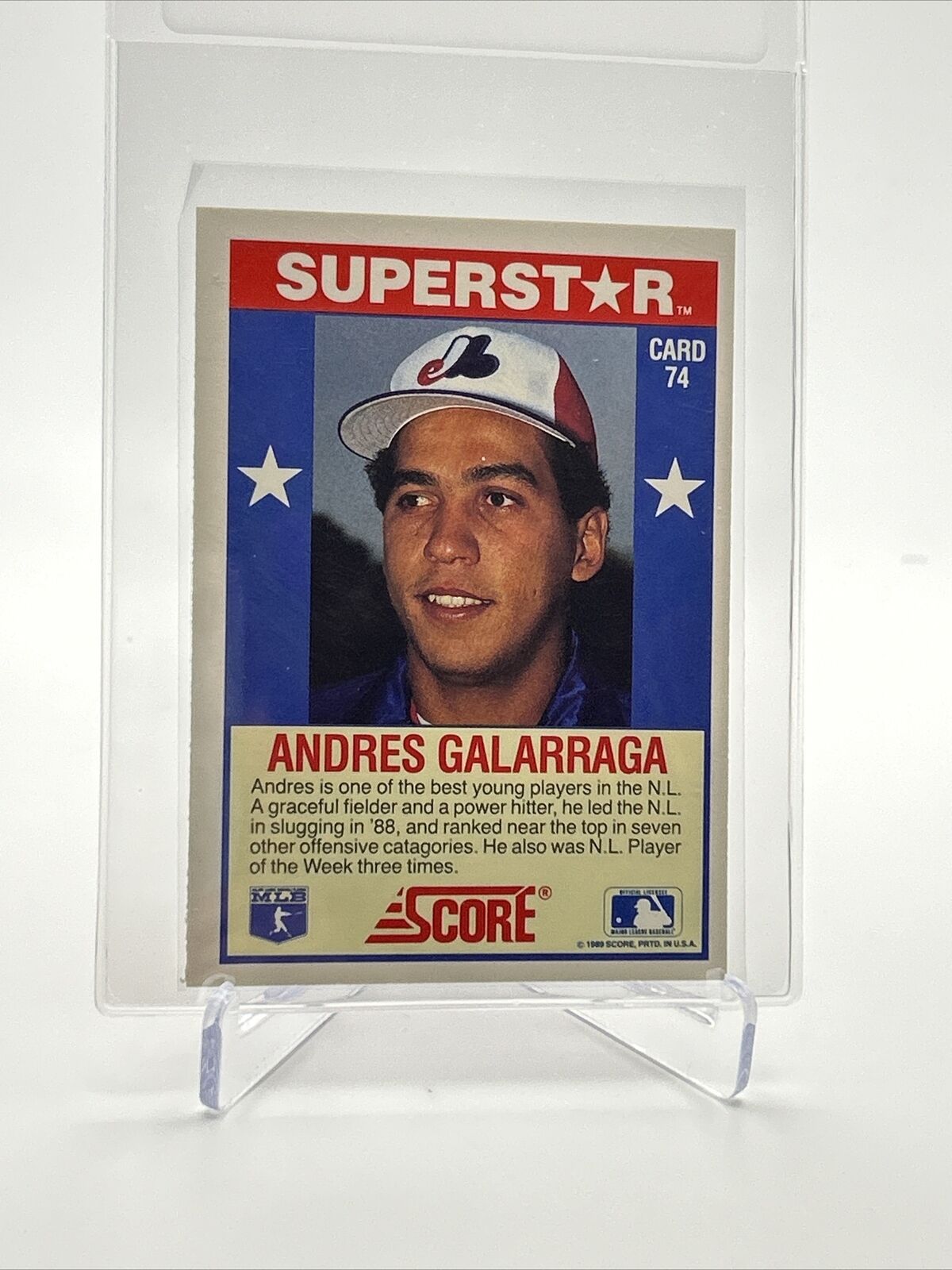 1989 Score Hottest 100 Andres Galarraga Baseball Card #74 Mint FREE SHIPPING