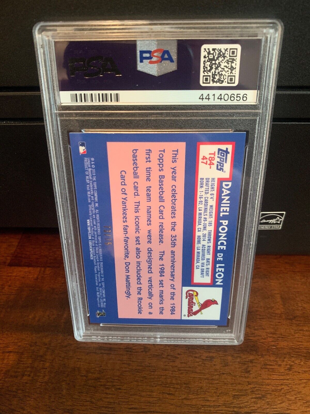 2019 Topps Silver Pack 1984 Chrome PURPLE Daniel Ponce De Leon Card #47 PSA 10