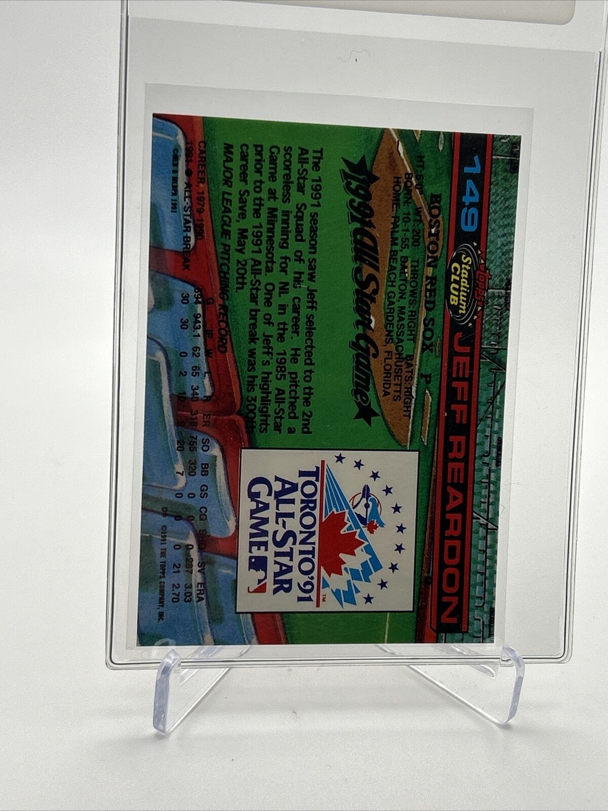 1992 Stadium Club Dome Jeff Reardon Baseball Card #149 Mint FREE SHIPPING