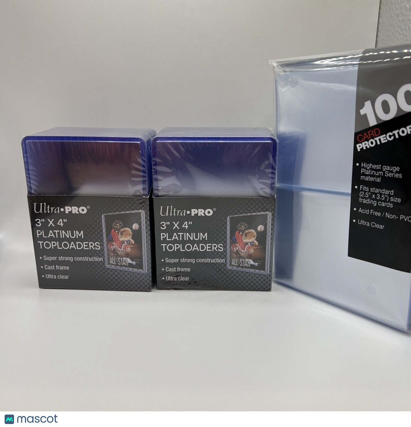 Ultra Pro 3X4 PLATINUM Toploaders 35pt 2 Packs of 25 and 100 PLATINUM SLEEVES