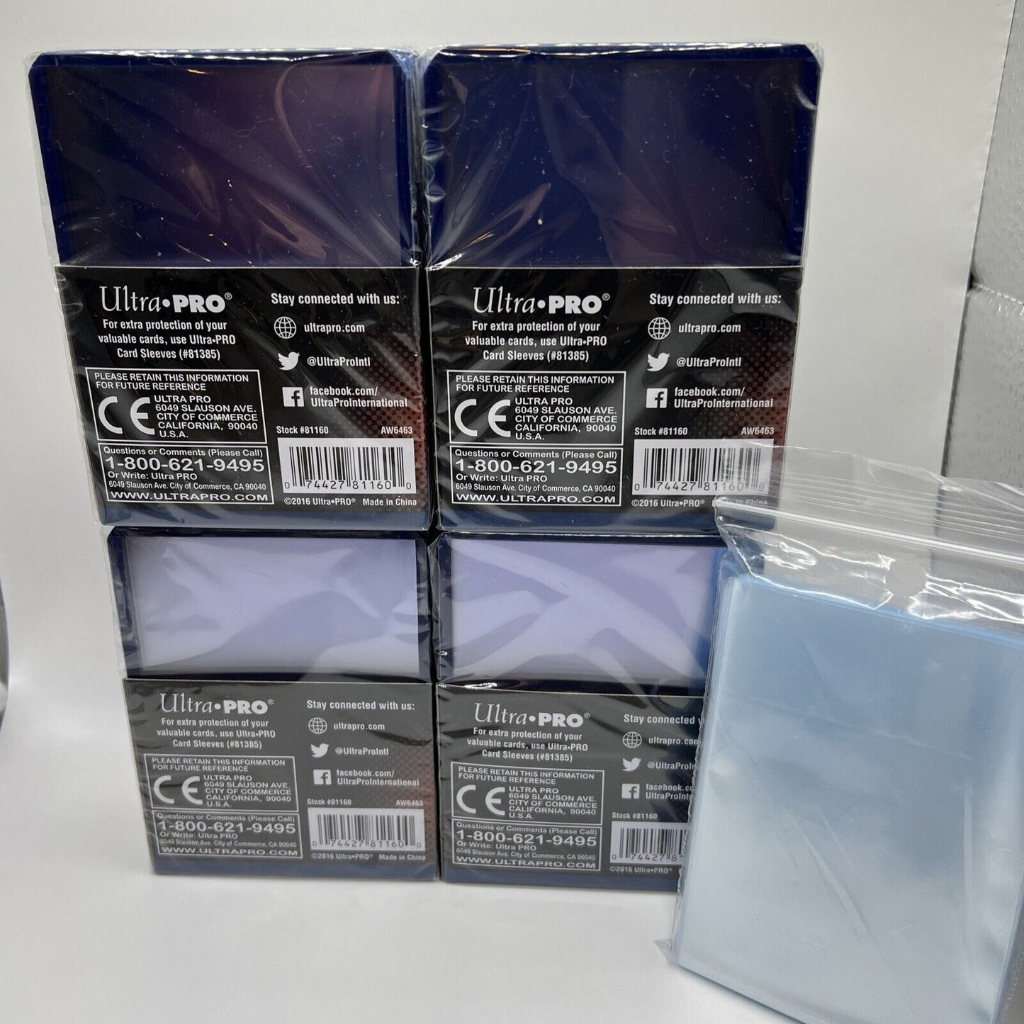 Ultra Pro 3X4 BLUE BORDER Toploaders 35pt 4 Packs of 25 AND 100 SLEEVES