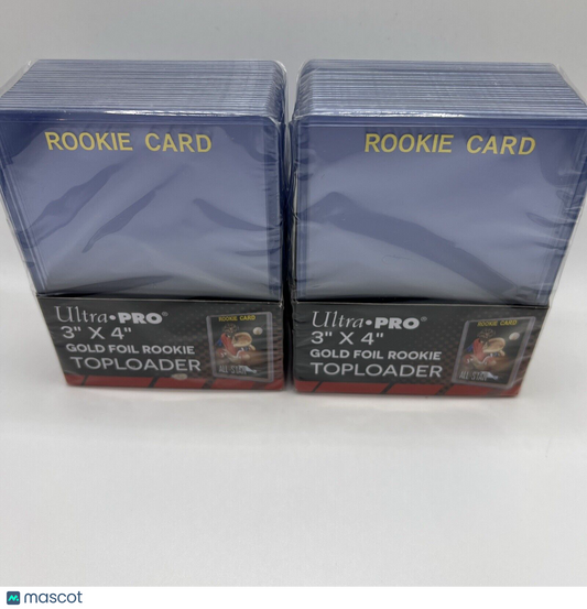 Ultra Pro 3X4 GOLD ROOKIE 35pt Toploaders 2 Packs of 25 for Standard Sized Cards