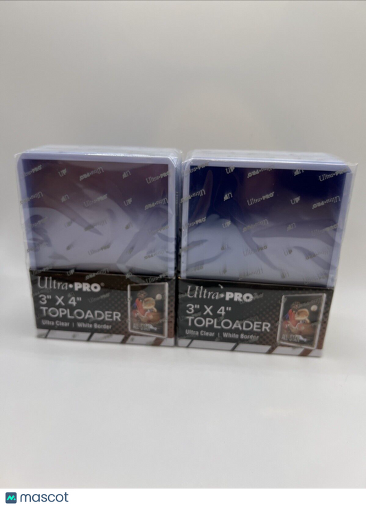 Ultra Pro 3X4 Toploaders 35pt WHITE BORDER 2 Packs of 25 for Standard Cards