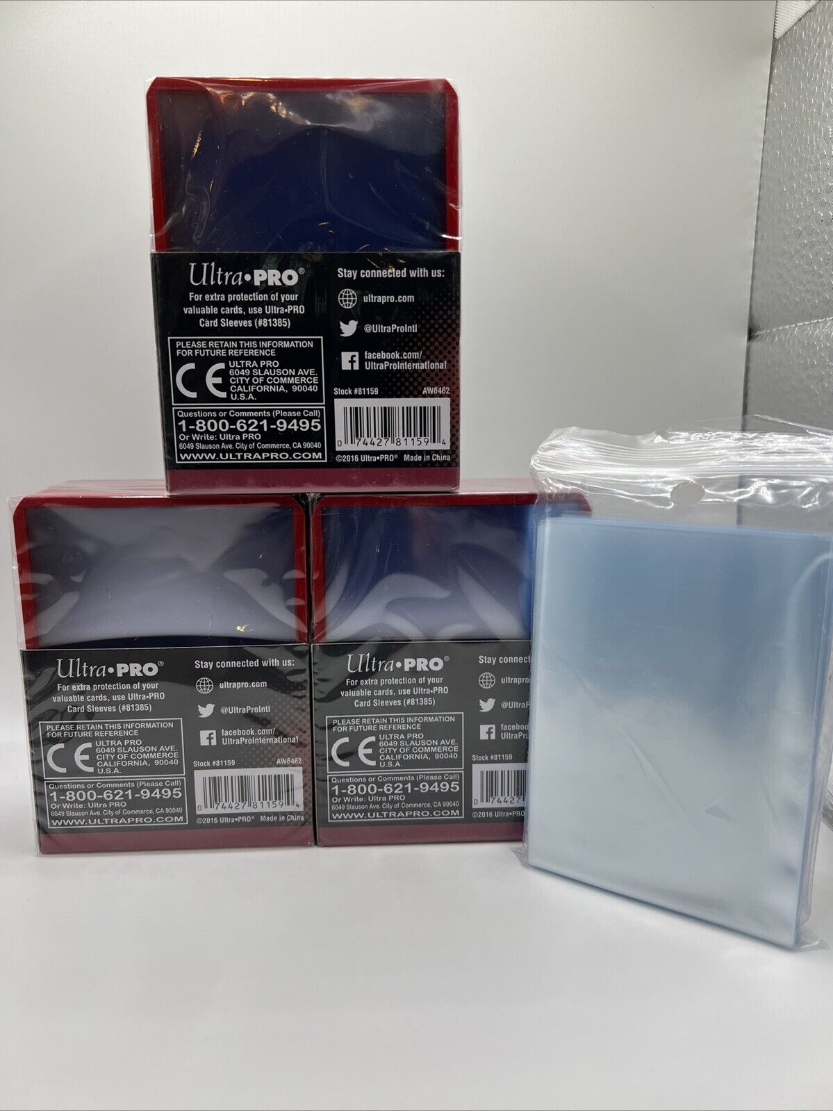 Ultra Pro 3X4 RED BORDER Toploaders 35pt 3 Packs of 25 AND 100 SLEEVES