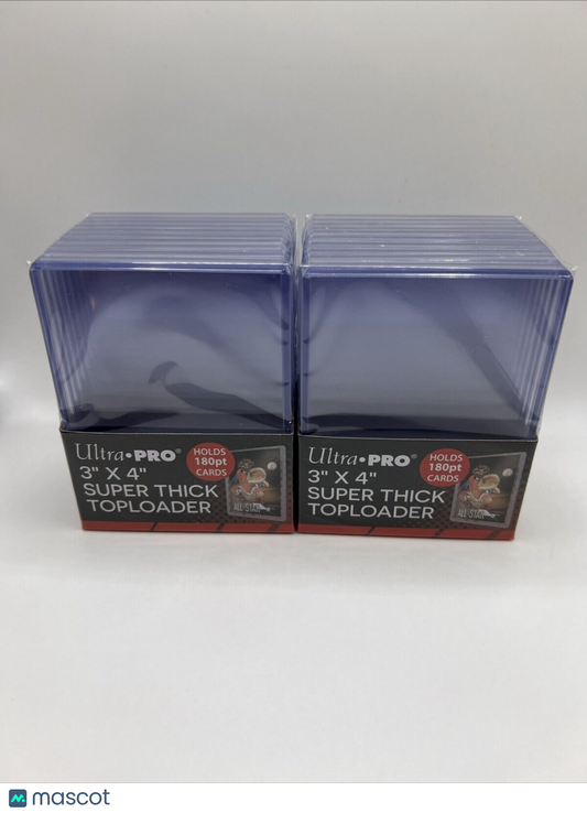 Ultra Pro 3X4 Super Thick Toploaders 180pt Point 2 Packs of 10 for Thick Cards