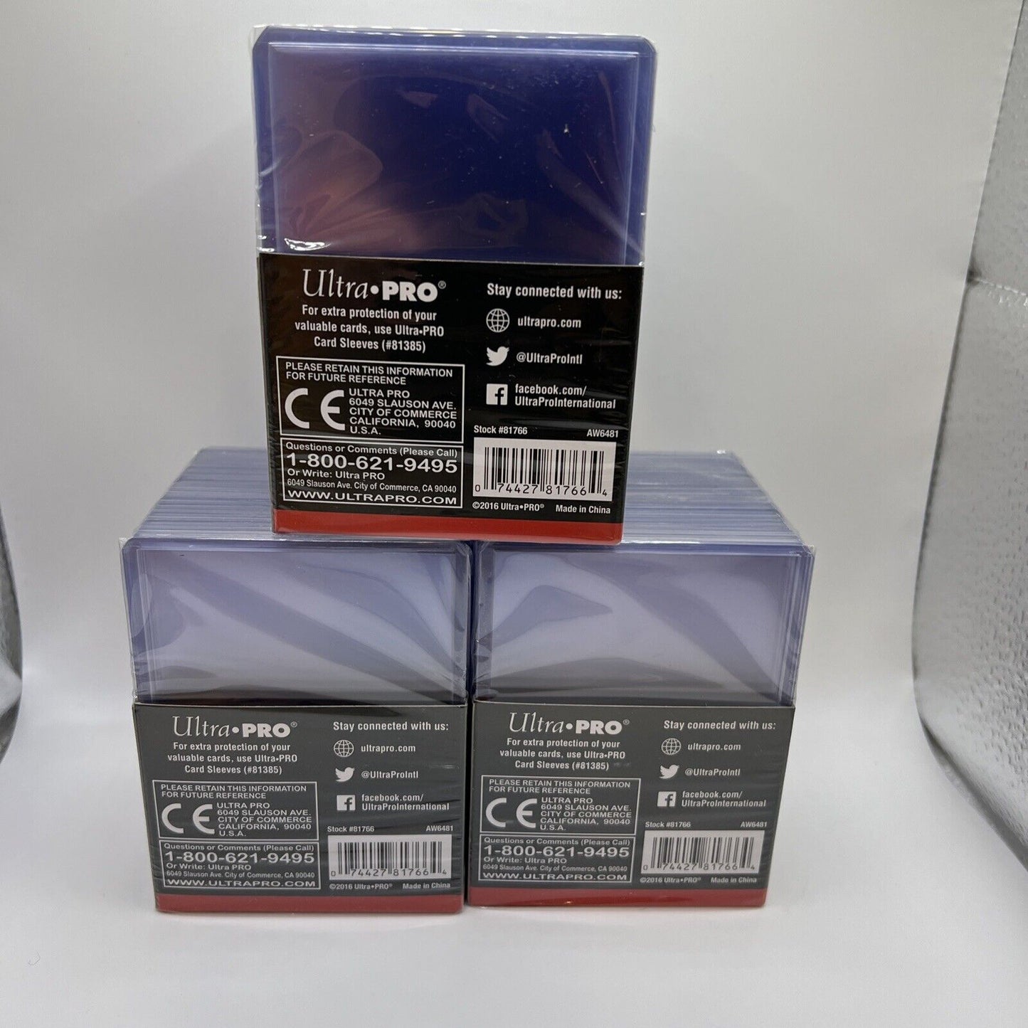 Ultra Pro 3X4 Gold Rookie 75pt Toploaders 3 Packs of 25 for Thick Sized Cards