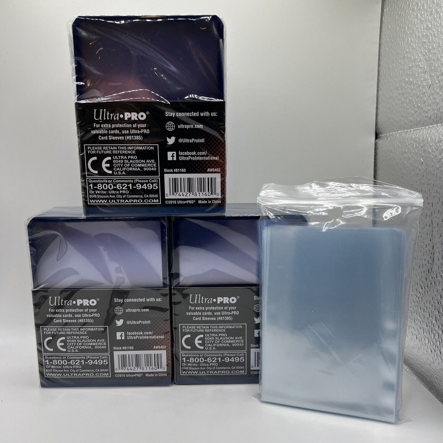 Ultra Pro 3X4 BLUE BORDER Toploaders 35pt 3 Packs of 25 AND 100 SLEEVES